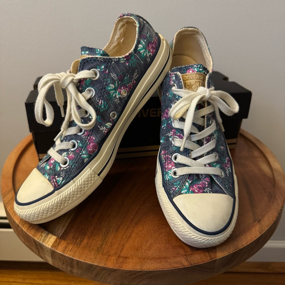 Converse All Star Floral Denim Canvas Sneakers Shoes! Unisex W7/M5